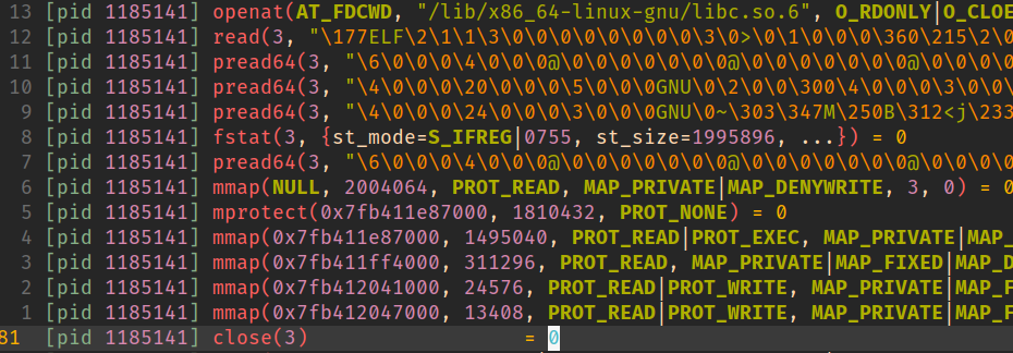 Tracing target execution until relevant close()